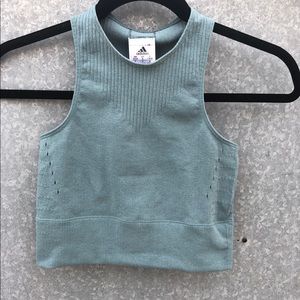 Adidas • Knit Crop Top in Blue • Never Worn